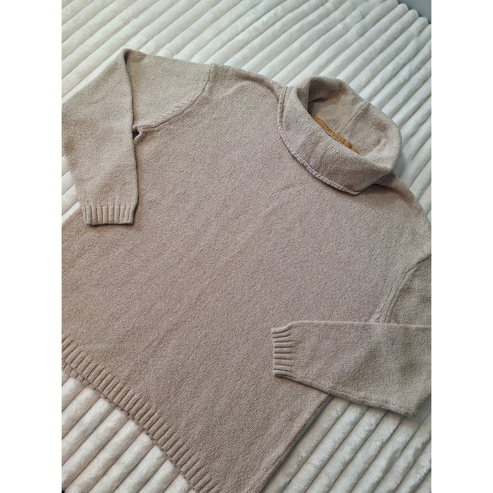 Carbon 2 Cobalt Turtle Neck‎ Sweater Womens M Oatmeal Neutral Minimalist Preppy